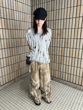 「アイテム（ニット/セーター）」を使った、syunさん（メンズ・170cm）の夏コーディネート
