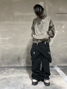 「アイテム（カーゴパンツ）」を使った、syunさん（メンズ・170cm）の秋コーディネート