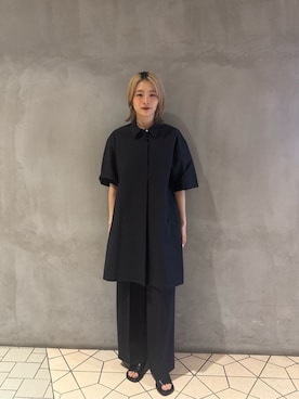 「BEAUTY&YOUTH UNITED ARROWS(ビューティーアンドユースユナイテッドアローズ)のコットンナイロン ミニ シャツワンピース(シャツワンピース、ブラック系)」を使った、asou suguriさん(レディース・161cm)の春コーディネート