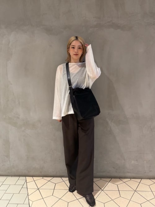 セール】レザーライク×メッシュ コンビ ショルダーバッグ