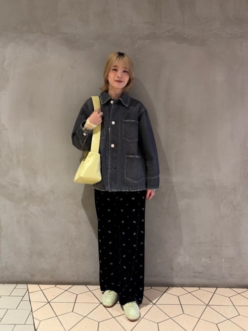 セール】エンブロイダリー ベロアイージーパンツ ウォッシャブル