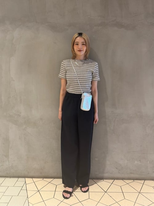 セール】シャーリング ボーダー Tシャツ（Tシャツ/カットソー