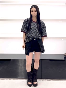 「UMBRO（アンブロ）のアイテム」を使った、関口優香さん（レディース・155cm）の春コーディネート