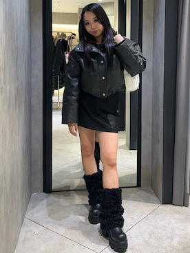 「アイテム（スカート）」を使った、関口優香さん（レディース・155cm）の冬コーディネート