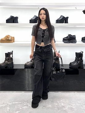 「EMODA」｜ユカさん（レディース・155cm）の夏コーディネート