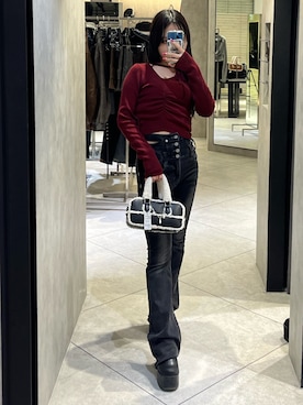 「EMODA（エモダ）のアイテム」を使った、関口優香さん（レディース・155cm）の秋コーディネート