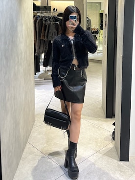 「アイテム（ベルト）」を使った、関口優香さん（レディース・155cm）の秋コーディネート