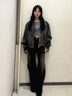 「秋服」｜「アイテム（ブルゾン）」を使った、関口優香さん（レディース・155cm）の秋コーディネート
