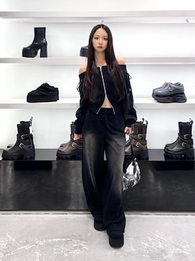 「EMODA」｜ユカさん（レディース・155cm）の秋コーディネート