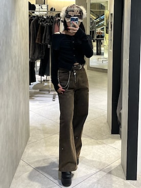 「アイテム（ベルト）」を使った、関口優香さん（レディース・155cm）の秋コーディネート