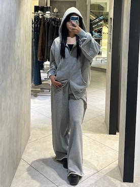 「フード」｜関口優香さん（レディース・155cm）の秋コーディネート