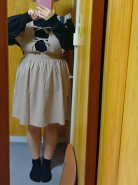 「アイテム（ジャンパースカート）」を使った、bunyaさん（レディース・154cm）の秋コーディネート
