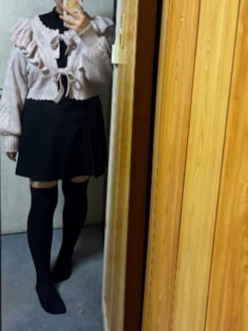 「アイテム（カーディガン/ボレロ、ピンク系）」を使った、bunyaさん（レディース・154cm）の秋コーディネート