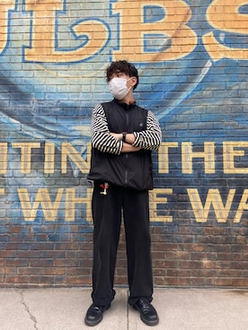 「WHO'S WHO gallery（フーズフーギャラリー）のアイテム（ベスト、ブラック系）」を使った、mashiro12070725さん（メンズ）の春コーディネート