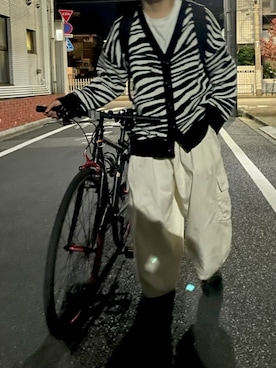 「usedのアイテム（カーディガン/ボレロ、ブラック系）」を使った、mashiro12070725さん（メンズ）の冬コーディネート