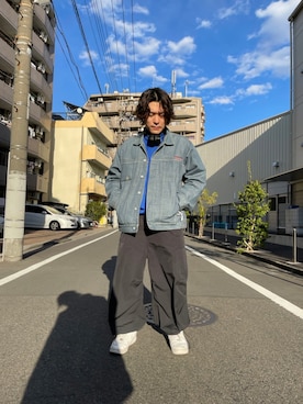 「usedのアイテム（ジャケット/アウター、ブルー系）」を使った、mashiro12070725さん（メンズ）の春コーディネート