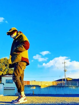 「エアジョーダン1」｜「アイテム（ジャケット/アウター）」を使った、hiko.さん（メンズ・181cm）の冬コーディネート