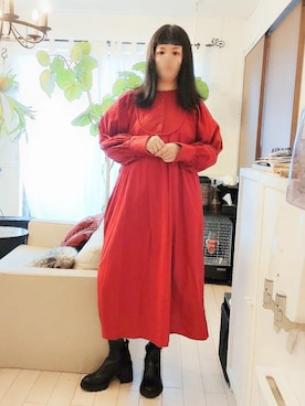 「チャイハネ（チャイハネ）のアイテム（ワンピース/ドレス）」を使った、coco.Apartmanさん（レディース・165cm）の冬コーディネート