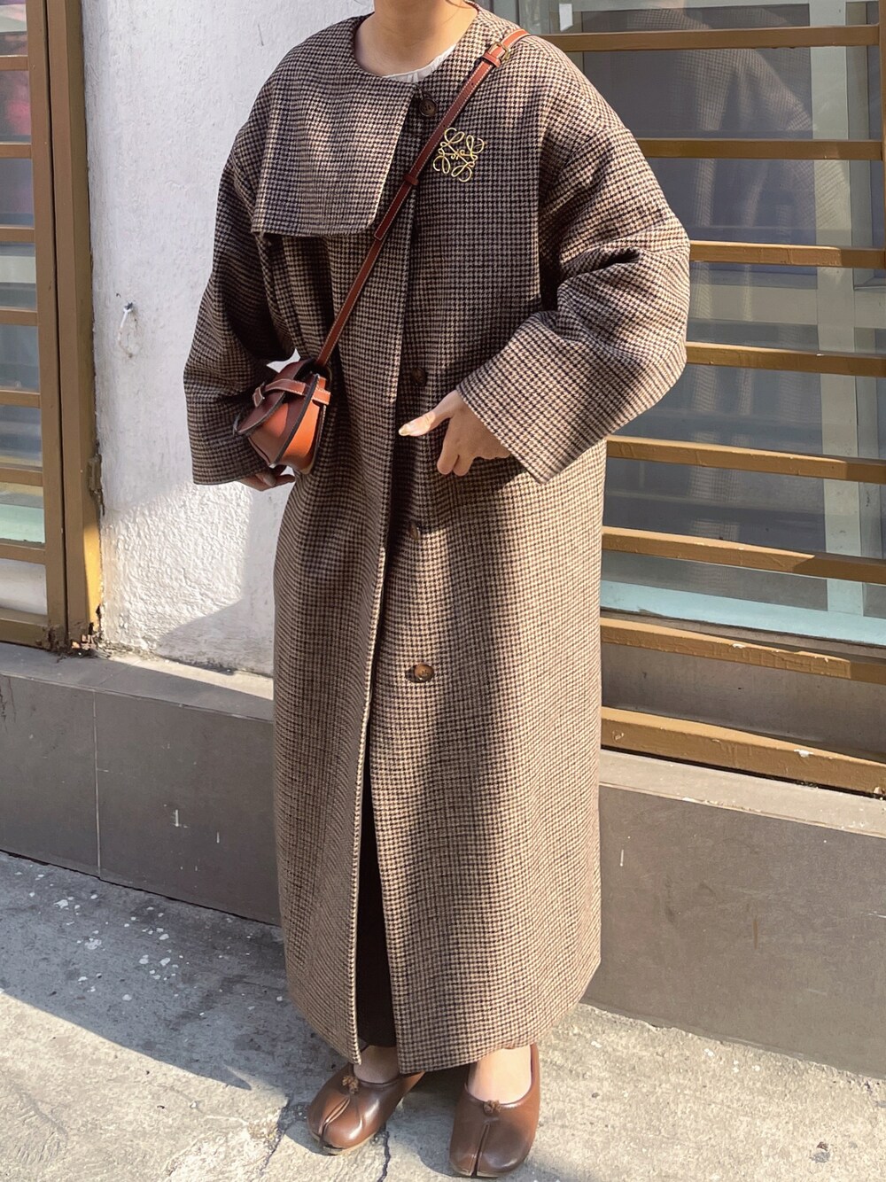 YOKE19awDOUBLE JQUARDKNITBAL COLLAR COAT