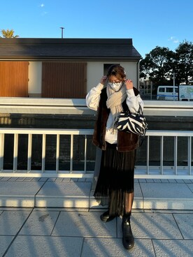 「CPCM（シーピーシーエム）のアイテム（ダウンベスト）」を使った、Ayakaさん（レディース・160cm）の冬コーディネート