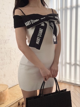 「春ニット」｜「アイテム（ワンピース）」を使った、JIHYONさん（レディース・156cm）の春コーディネート