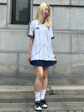 「アディダス」｜GMさん（レディース・174cm）の夏コーディネート