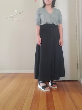 「long skirt」｜fastfashionrebelさん（レディース・152cm）の冬コーディネート
