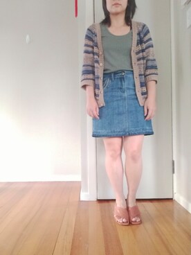 「NICE CLAUP（ナイスクラップ）のアイテム（ニット/セーター）」を使った、fastfashionrebelさん（レディース・152cm）の冬コーディネート