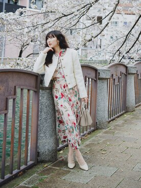 「Poleneのアイテム（バッグ、グレー系）」を使った、yululu. leさん（レディース・159cm）の冬コーディネート