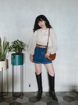 「gracegift（グレースギフト）のアイテム」を使った、yululu. leさん（レディース・159cm）の春コーディネート