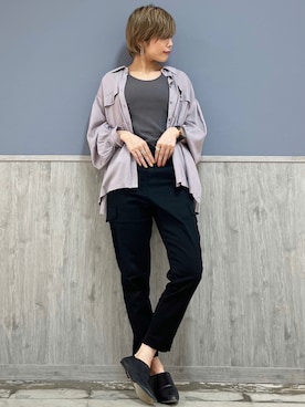 「アイテム（カーゴパンツ）」を使った、Naaachiさん（レディース・163cm・30代）の夏コーディネート