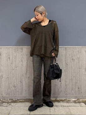 「SOMETHING（サムシング）のアイテム」を使った、ナチさん（レディース・163cm）の秋コーディネート