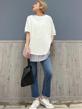 「RAG MACHINE（ラグマシーン）のアイテム」を使った、Naaachiさん（レディース・163cm）の春コーディネート