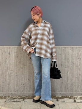 「SOMETHING（サムシング）のアイテム」を使った、ナチさん（レディース・163cm）の春コーディネート