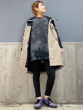 「CAMP7」｜「アイテム（マウンテンパーカー）」を使った、Naaachiさん（レディース・163cm）の秋コーディネート