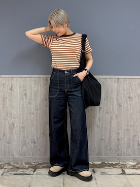 「SOMETHING（サムシング）のアイテム（パンツ）」を使った、ナチさん（レディース・163cm）の夏コーディネート