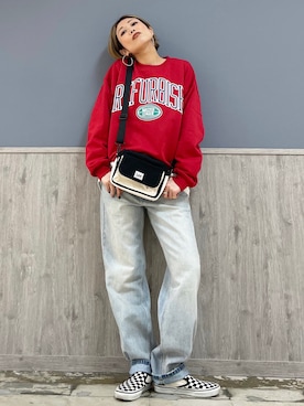 「アイテム（スリッポン）」を使った、Naaachiさん（レディース・163cm・30代）の春コーディネート