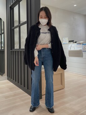 「Omekashi（オメカシ）のアイテム（その他アウター）」を使った、YUKO ONOさん（レディース・155cm）の秋コーディネート