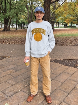「ワークパンツ」｜YOUさん（メンズ・180cm）の秋コーディネート