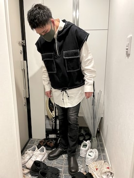 「乱痴気（ランチキ）のアイテム（トップス）」を使った、kazuk10625さん（メンズ・169cm）の春コーディネート