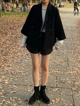 「ZARA（ザラ）のアイテム（ショルダーバッグ、ブラック系）」を使った、arさん（レディース・160cm）の秋コーディネート