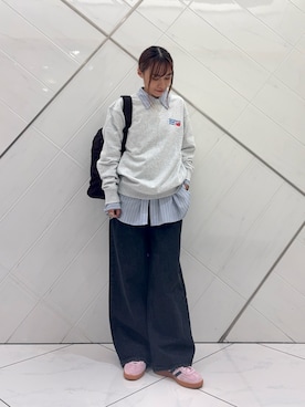 「アイテム（スウェット）」を使った、菜乃さん（レディース・155cm）の秋コーディネート