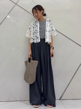 「PETIT BATEAU（プチバトー）のアイテム」を使った、菜乃さん（レディース・155cm）の夏コーディネート