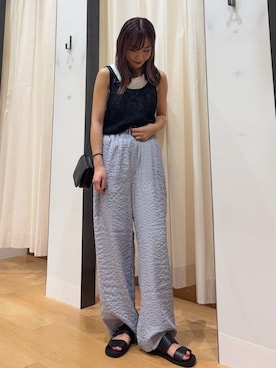 「アイテム（タンクトップ）」を使った、菜乃さん（レディース・150cm）の夏コーディネート
