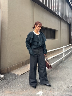 「Lee（リー）のアイテム（パンツ）」を使った、菜乃さん（レディース・155cm）の冬コーディネート