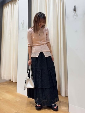 「アイテム（キーホルダー）」を使った、菜乃さん（レディース・155cm）の夏コーディネート