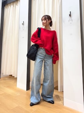 「アイテム（タンクトップ）」を使った、菜乃さん（レディース・155cm）の秋コーディネート