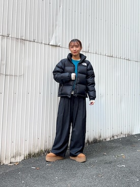 「厚底ブーツ」｜「アイテム（その他アウター）」を使った、菜乃さん（レディース・155cm）の秋コーディネート