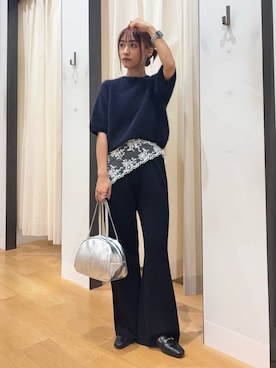 「アイテム（マフラー）」を使った、菜乃さん（レディース・155cm）の秋コーディネート