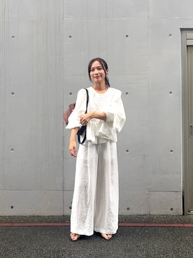「RODE SKO（ロデスコ）のアイテム」を使った、菜乃さん（レディース・155cm）の夏コーディネート